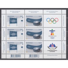 Eslovenia Correo 2010 Yvert 687/88 ** Mnh Mini Hojita con viñeta - Deportes - Olimpiada Invierno Vancouver