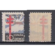España Variedades 1938 Edifil 866icb ** Mnh Color rojo calcado