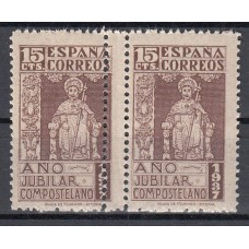 España Variedades 1937 Edifil 833dd ** Pareja  Dentado doble vertical