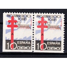 España Variedades 1938 Edifil 866smz ** Mnh Pareja sin denar margen inferior
