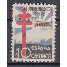 España Variedades 1938 Edifil 866ta ** Mnh Blanco en forma de Angulo delante de 10