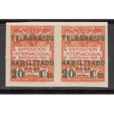 Barcelona Telegrafos 1930 Edifil 2 (*) Mng Pareja sin dentar