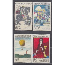 Checoslovaquia Correo 1973 Yvert 1962/65 ** Mnh Pinturas