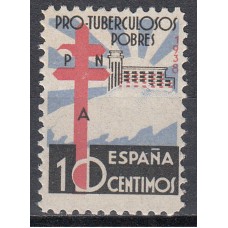 España Variedades 1938 Edifil 866tb ** Mnh Roto el brazo superior izdo de la cruz