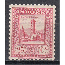 Andorra Española Sueltos 1931 Edifil 20d dentado 11½ ** Mnh