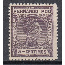 Fernando Poo Sueltos 1907 Edifil 154 ** Mnh