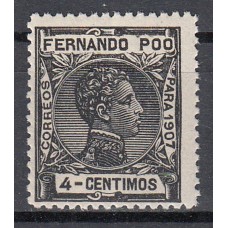 Fernando Poo Sueltos 1907 Edifil 155 ** Mnh