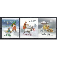 Letonia Correo 2020 Yvert 1091/93 ** Mnh Navidad