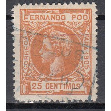 Fernando Poo Sueltos 1905 Edifil 143 usado