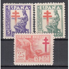 España Estado Español 1946 Edifil 1008/10 ** Mnh Pro-tuberculosos