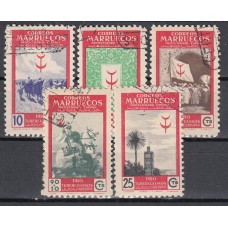 Marruecos Correo 1949 Edifil 307/11 usados