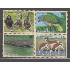 Naciones Unidas Nueva York Correo 1994 Yvert 651/54 ** Mnh Fauna