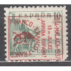 Locales Patrióticos Málaga 1937 Edifil 42hcc ** Mnh Sobrecarga Roja