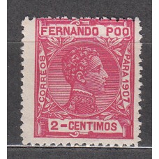 Fernando Poo Sueltos 1907 Edifil 153 * Mh
