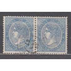 España Clásicos 1867 Edifil 88 Pareja Usada Matasellos Fecha