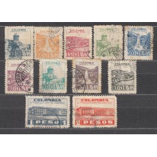 Colombia - Aereo 1945 Yvert 141/51 usado - algun sello con defecto