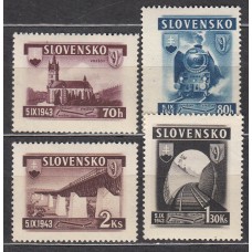 Eslovaquia - Correo 1943 Yvert 90/93 ** Mnh Trenes