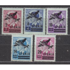 Serbia Ocupacion Alemana Aereo  Yvert 16/20 ** Mnh