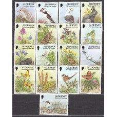 Alderney Correo Yvert 65/81 ** Mnh Fauna - Aves