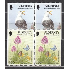 Alderney Correo Yvert 75a/77a ** Mnh Fauna - Aves