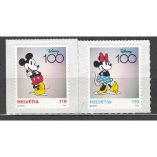 Suiza Correo 2023 Yvert 2797/98 ** Mnh Disney 100 años