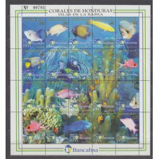 Honduras Aereo 1998 Yvert 933/52 ** Mnh Fauna Marina - Peces