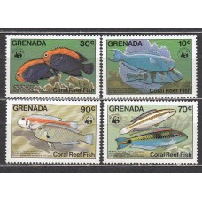 Grenada Correo 1984 Yvert 1147/50 ** Mnh Fauna Marina - Peces