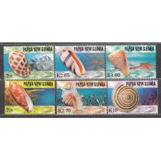 Papua y Nueva Guinea - Correo Yvert 1016/21 ** Mnh Fauna Marina - Conchas