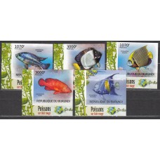 Burundi - Correo Yvert 1616/19+SH 243 sin dentar ** Mnh Fauna Marina - Peces