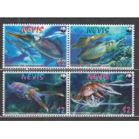 Nevis - Correo Yvert 2103/6 ** Mnh Fauna Marina - Calamares