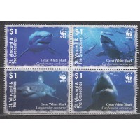 San Vicente - Correo Yvert 4948/51 ** Mnh Fauna Marina - Tiburones