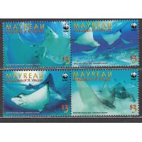 San Vicente-Grenadines - Correo Michel Ma 49 ** Mnh  Fauna Marina - Rayas