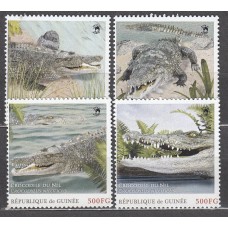 Guinea Republique - Correo Fauna - Cocodrilos 4 valores ** Mnh