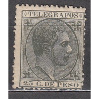 Filipinas Telegrafos 1886 Edifil 17 (*) Mng