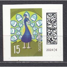 Alemania Federal Correo 2024 Yvert 3627 ** Mnh Definitivo Pavo Real adhesivo de carnet