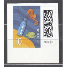 Alemania Federal Correo 2024 Yvert 3640 ** Mnh Mensaje en una botella adhesivo de carnet