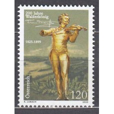 Austria Correo 2025 ** Mnh Johann Strauss Música