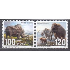 Suiza Correo 2024 Yvert 2864/65 ** Mnh Gigantes de la edad de Hielo - Fauna