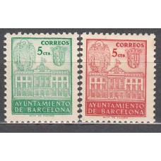 Barcelona Correo 1942 Edifil 38/9 SH ** Mnh Liberación de Barcelona