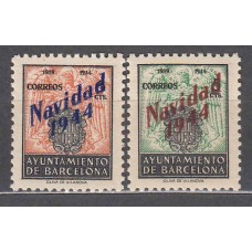 Barcelona Correo 1944 Edifil NE 25/26 SH ** Mnh  Navidad