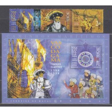 Macao Correo Yvert 909/11+Hoja 55 ** Mnh 500 Aniversario descubrimiento de la ruta maritima de las Indias - Barco