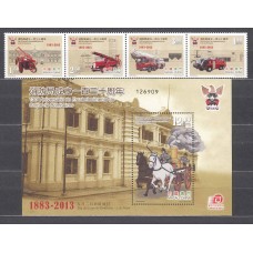 Macao Correo Yvert 1627/30+Hoja 229 ** Mnh Bomberos 
