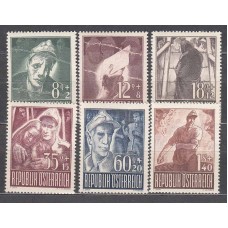 Austria Correo 1947 Yvert 687/92 ** Mnh Prisioneros de Guerra