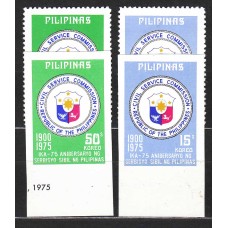 Filipinas Correo 1975 Yvert 989/90 ** Mnh Dtº y sin dentar 