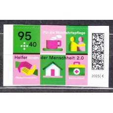 Alemania Federal Correo 2025 ** Mnh Bienestar educación adhesivo de carnet