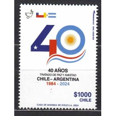 Chile Correo 2024 ** Mnh Acuerdo de Paz con Argentina