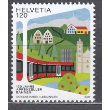 Suiza Correo 2025 ** Mnh Trenes