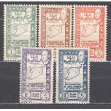 Siria Francesa Correo Yvert 266/70 * Mh Proclamación de la Union