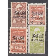 Siria Francesa Correo Yvert 284/87 * Mh Sellos Fiscales