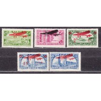 Siria Francesa aereo Yvert 38/42 * Mh Aviones